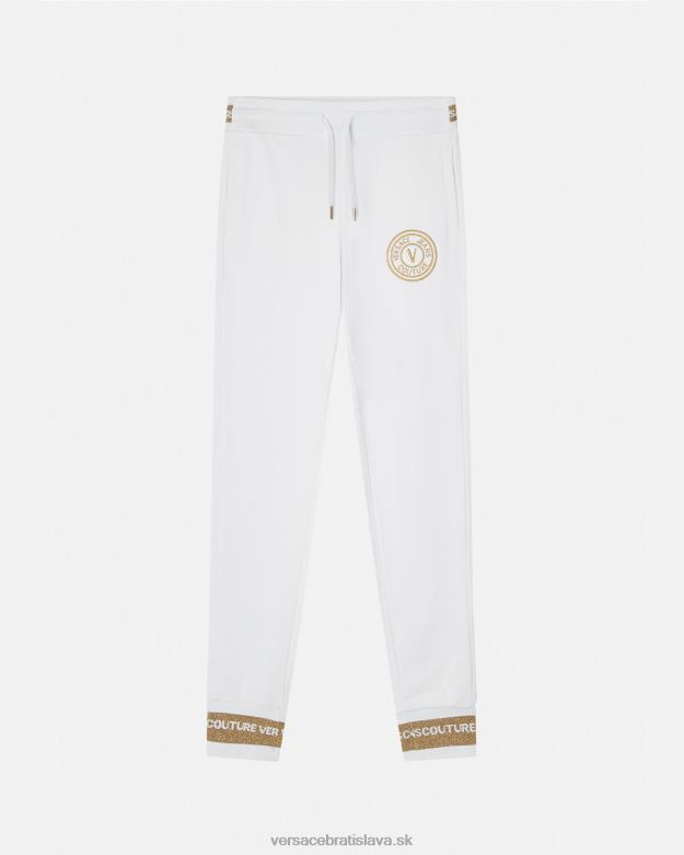 oblečenie X8X8P2245 Versace tepláky so znakom v zlatá a biela ženy
