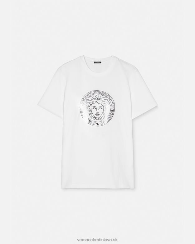 oblečenie X8X8P128 Versace tričko medúza biela a strieborná ženy