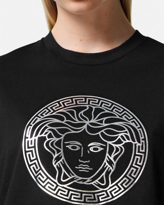 oblečenie X8X8P129 Versace tričko medúza čierna ženy