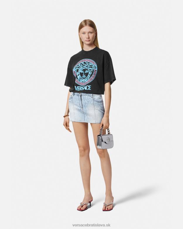 oblečenie X8X8P134 Versace Tričko s logom medusa čierna ženy