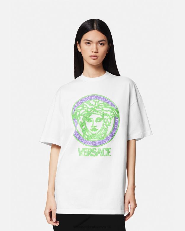 oblečenie X8X8P135 Versace Tričko s logom medusa biely ženy