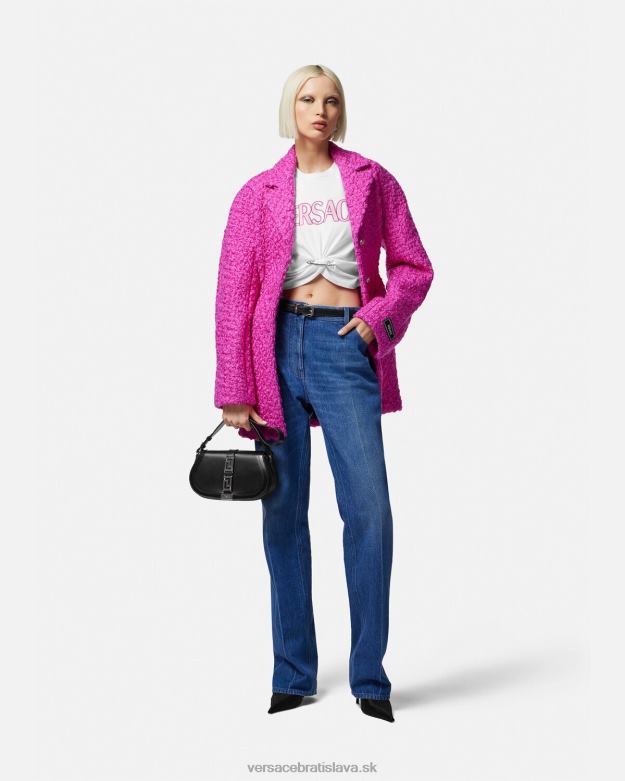 oblečenie X8X8P138 Versace tričko s logom zatváracieho špendlíka biely ženy