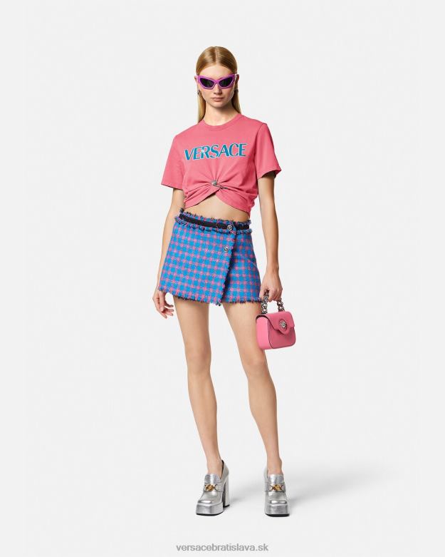 oblečenie X8X8P139 Versace tričko s logom zatváracieho špendlíka Ružová ženy