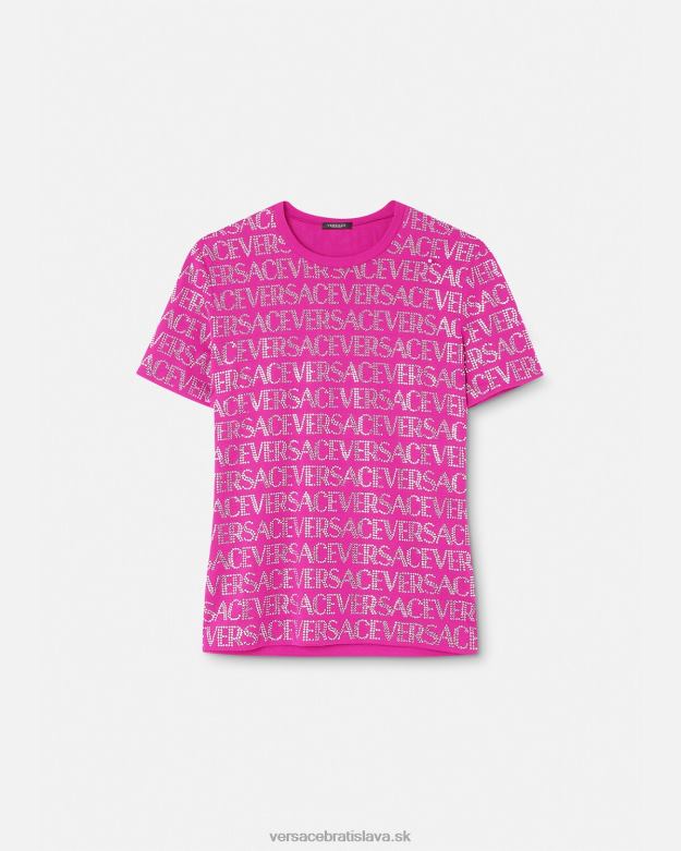 oblečenie X8X8P146 Versace krištáľové celoplošné tričko fuchsiová ženy