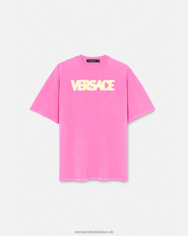 oblečenie X8X8P152 Versace distressed logo tričko Ružová ženy