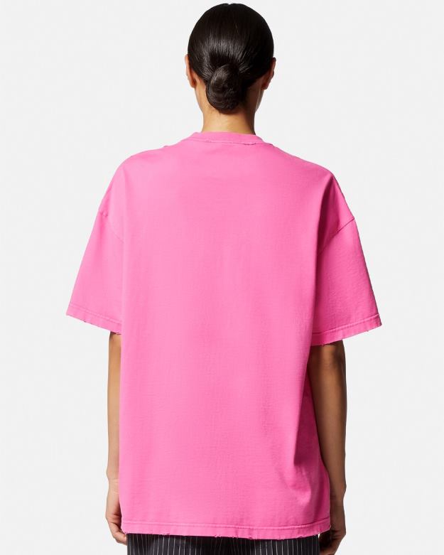 oblečenie X8X8P152 Versace distressed logo tričko Ružová ženy
