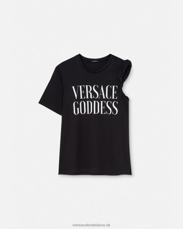 oblečenie X8X8P155 Versace bohyňa rolované tričko čierna ženy