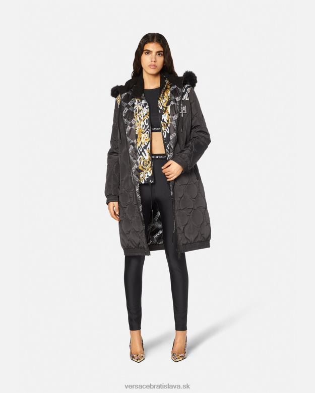 oblečenie X8X8P2153 Versace logo crop tričko s dlhým rukávom čierna ženy