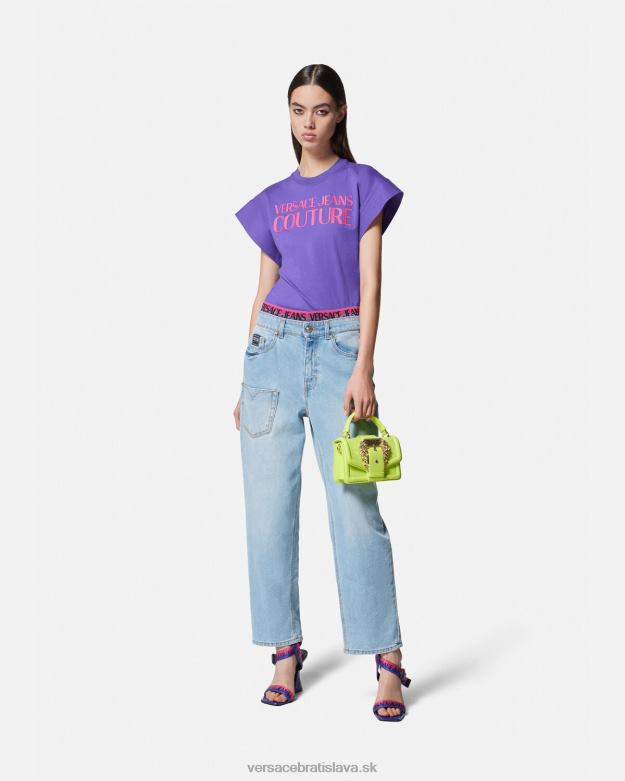 oblečenie X8X8P2163 Versace body tričko s logom fialový ženy
