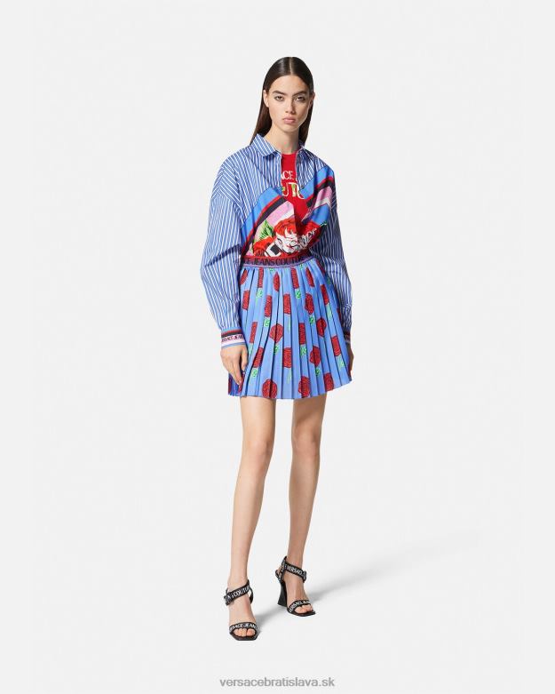 oblečenie X8X8P2168 Versace tričko s logom ruží oranžová ženy