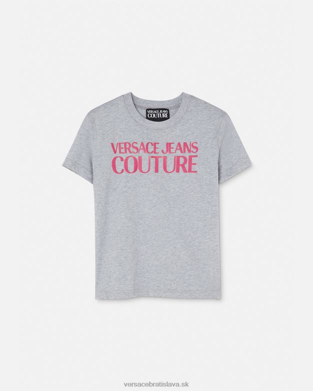oblečenie X8X8P2171 Versace tričko s logom sivá ženy