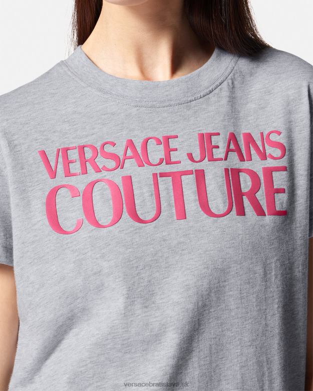 oblečenie X8X8P2171 Versace tričko s logom sivá ženy