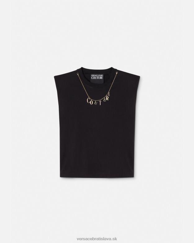 oblečenie X8X8P2199 Versace kúzlo tričko bez rukávov čierna ženy