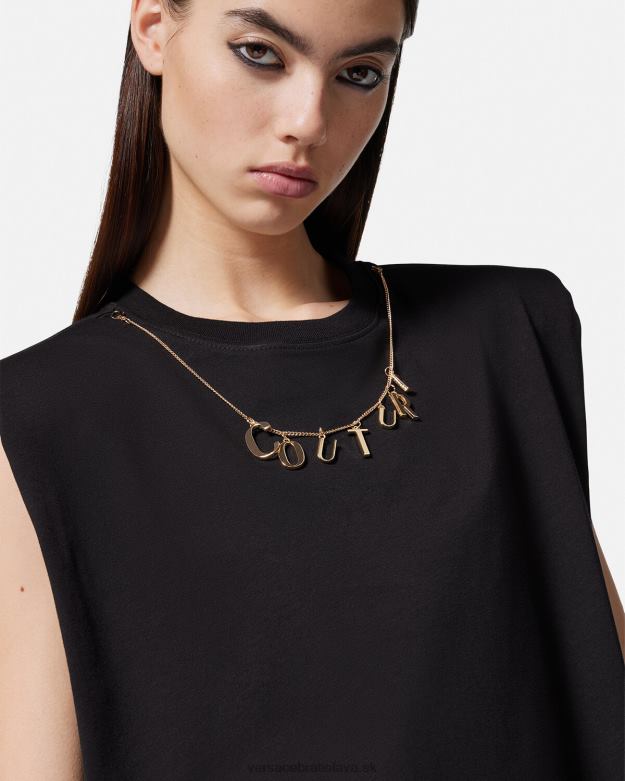 oblečenie X8X8P2199 Versace kúzlo tričko bez rukávov čierna ženy