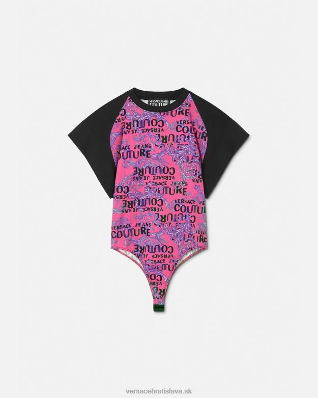 oblečenie X8X8P2209 Versace logo couture bodysuit tričko fuchsiová ženy