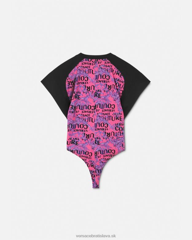 oblečenie X8X8P2209 Versace logo couture bodysuit tričko fuchsiová ženy