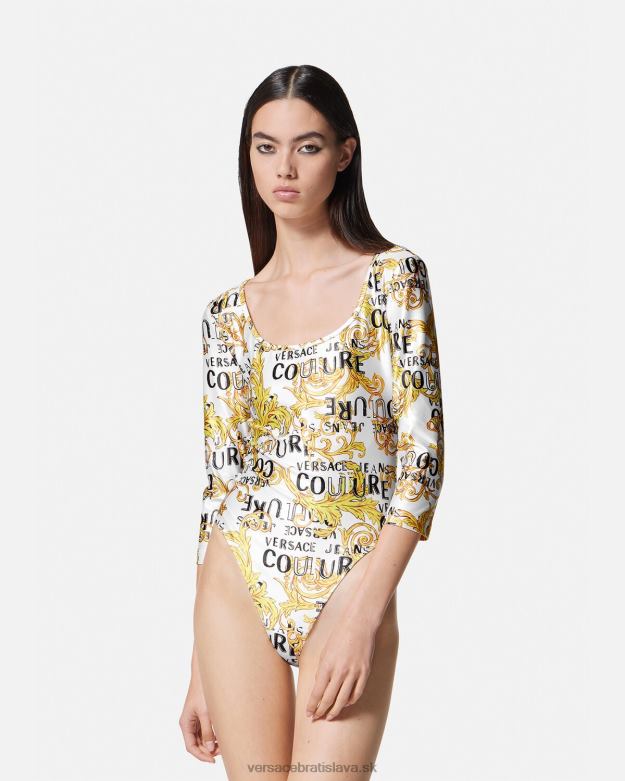 oblečenie X8X8P2210 Versace logo couture body zlatá a biela ženy
