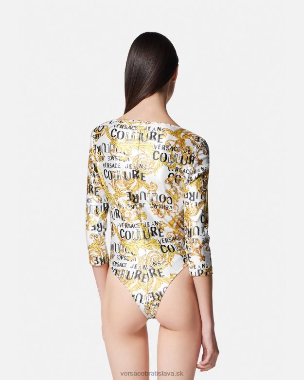 oblečenie X8X8P2210 Versace logo couture body zlatá a biela ženy