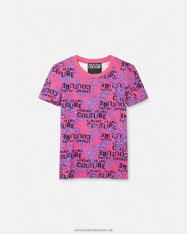 oblečenie X8X8P2221 Versace logo couture tričko fuchsiová ženy