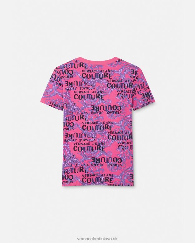 oblečenie X8X8P2221 Versace logo couture tričko fuchsiová ženy