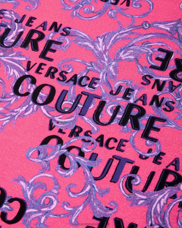oblečenie X8X8P2221 Versace logo couture tričko fuchsiová ženy