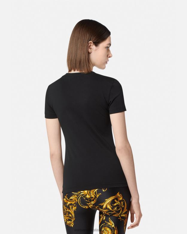 oblečenie X8X8P2233 Versace tričko s logom čierne zlato ženy