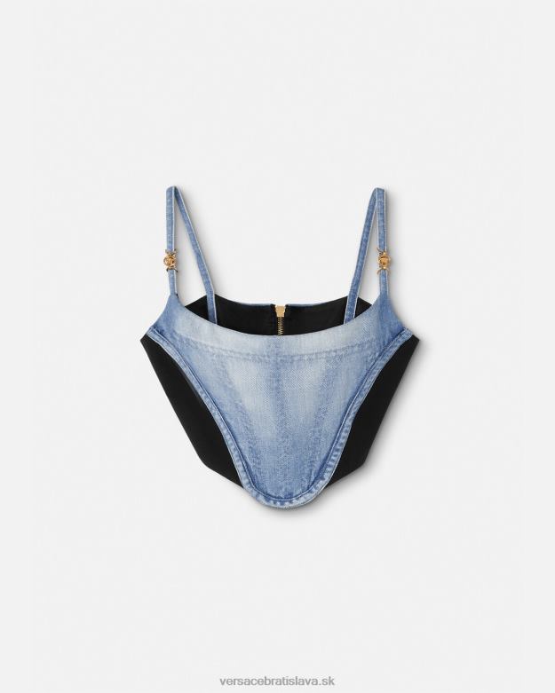 oblečenie X8X8P228 Versace denim korzet top svetlo modrá ženy