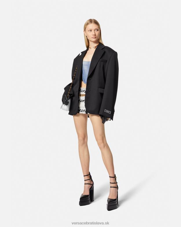 oblečenie X8X8P228 Versace denim korzet top svetlo modrá ženy