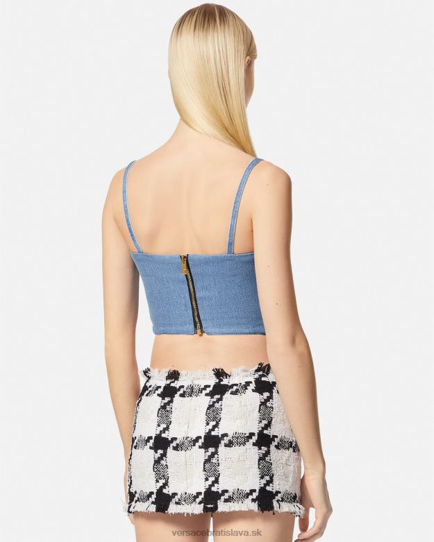 oblečenie X8X8P228 Versace denim korzet top svetlo modrá ženy