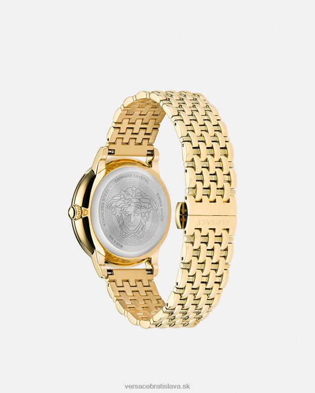 príslušenstvo X8X8P962 Versace diamantové hodinky la medusa čierne zlato ženy