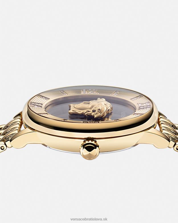 príslušenstvo X8X8P962 Versace diamantové hodinky la medusa čierne zlato ženy