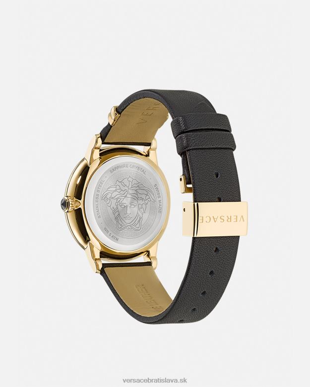 príslušenstvo X8X8P963 Versace diamantové hodinky ikona medusa čierne zlato ženy