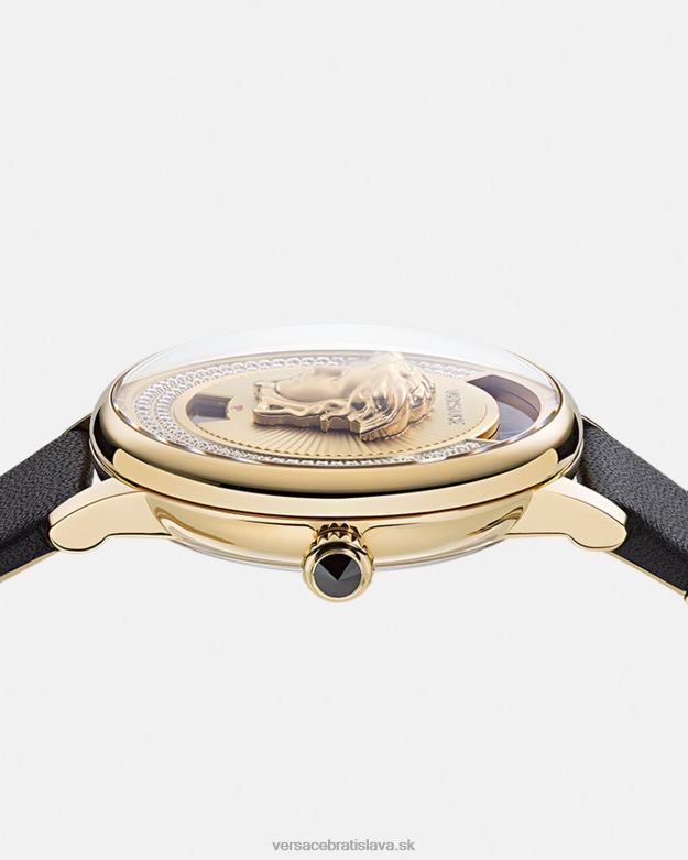 príslušenstvo X8X8P963 Versace diamantové hodinky ikona medusa čierne zlato ženy