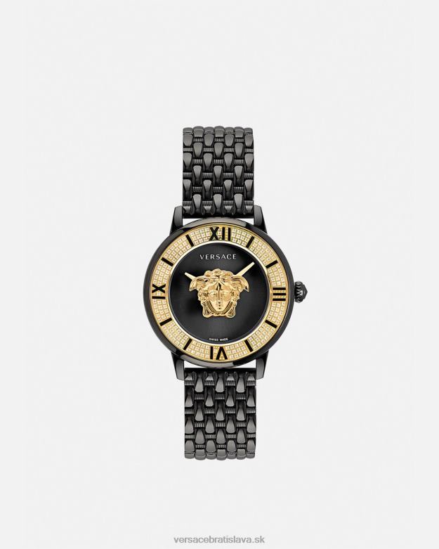 príslušenstvo X8X8P973 Versace diamantové hodinky la medusa čierna ženy