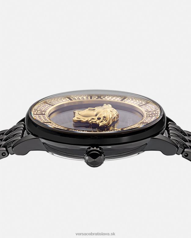 príslušenstvo X8X8P973 Versace diamantové hodinky la medusa čierna ženy