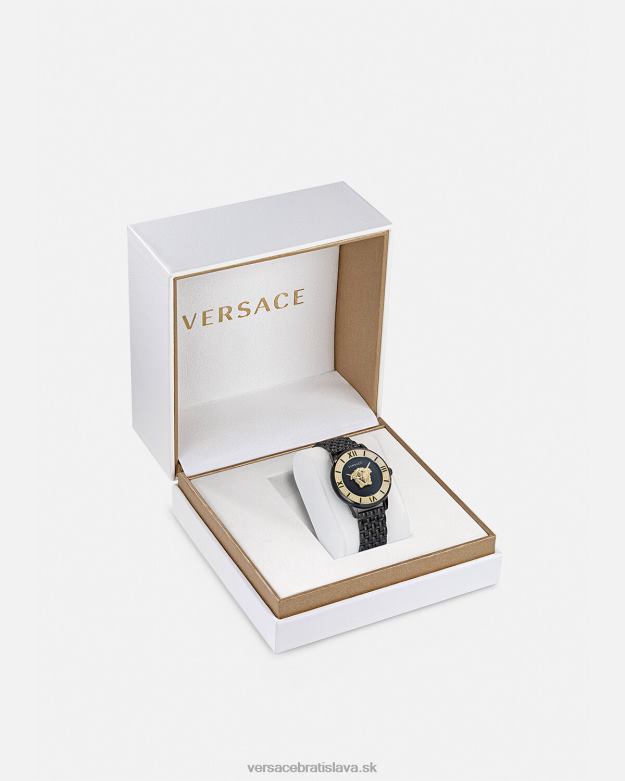 príslušenstvo X8X8P973 Versace diamantové hodinky la medusa čierna ženy