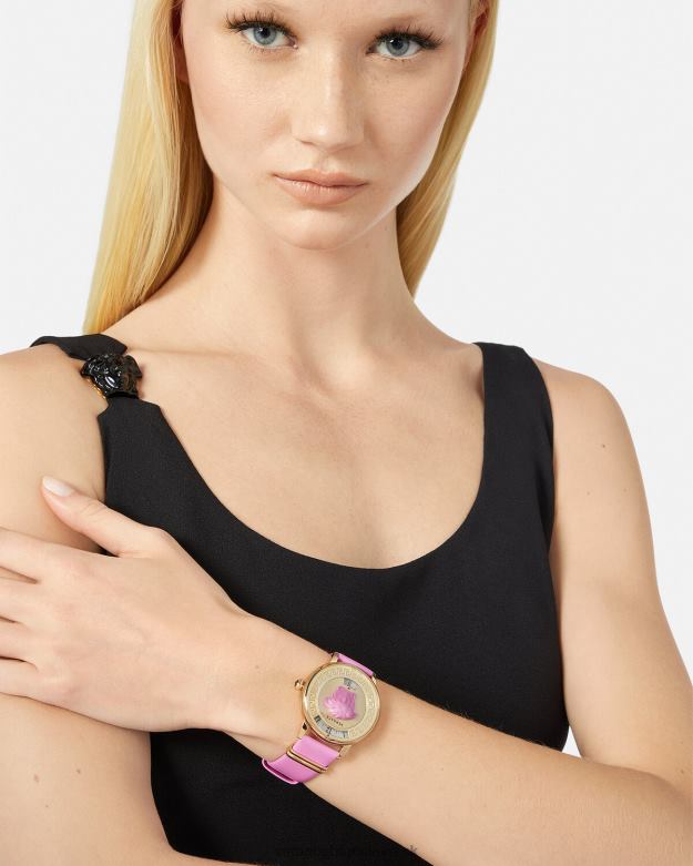 príslušenstvo X8X8P983 Versace hodinky s ikonou medúzy Ružová ženy