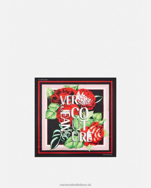 príslušenstvo X8X8P2357 Versace ruže logo hodvábny faul viacfarebný ženy
