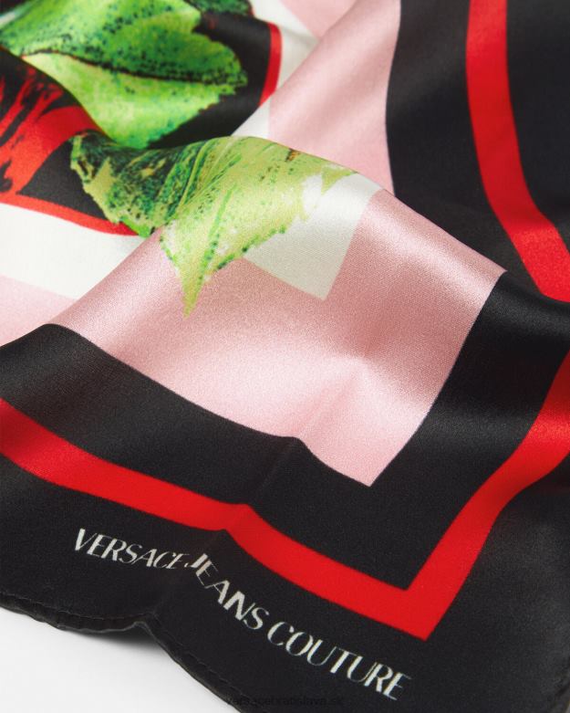 príslušenstvo X8X8P2357 Versace ruže logo hodvábny faul viacfarebný ženy
