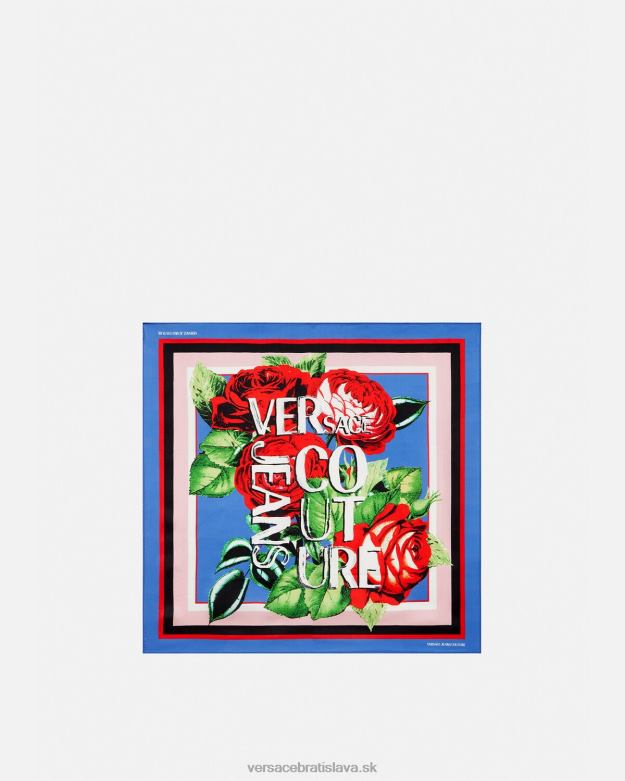 príslušenstvo X8X8P2358 Versace ruže logo hodvábny faul viacfarebný ženy