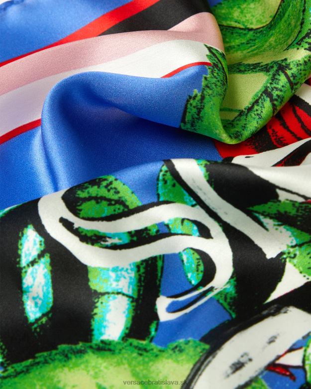 príslušenstvo X8X8P2358 Versace ruže logo hodvábny faul viacfarebný ženy