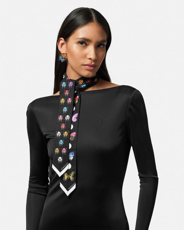 príslušenstvo X8X8P863 Versace motýle hodvábna šatková kravata vytlačiť ženy