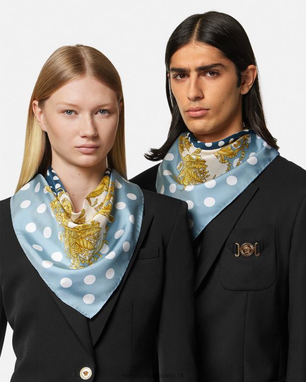 príslušenstvo X8X8P898 Versace mušľa barokový veľký hodvábny faulard vytlačiť ženy