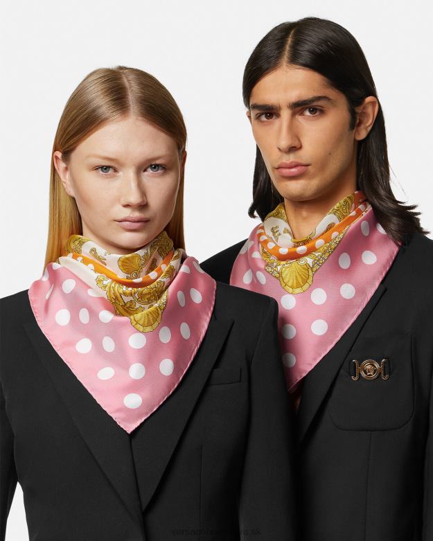 príslušenstvo X8X8P899 Versace mušľa barokový veľký hodvábny faulard vytlačiť ženy