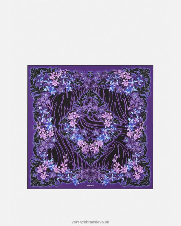 príslušenstvo X8X8P919 Versace orchidea barocco veľká hodvábna škvrna fialová a potlač ženy