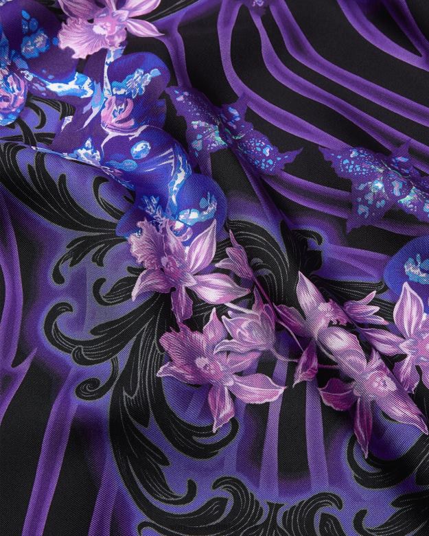 príslušenstvo X8X8P919 Versace orchidea barocco veľká hodvábna škvrna fialová a potlač ženy