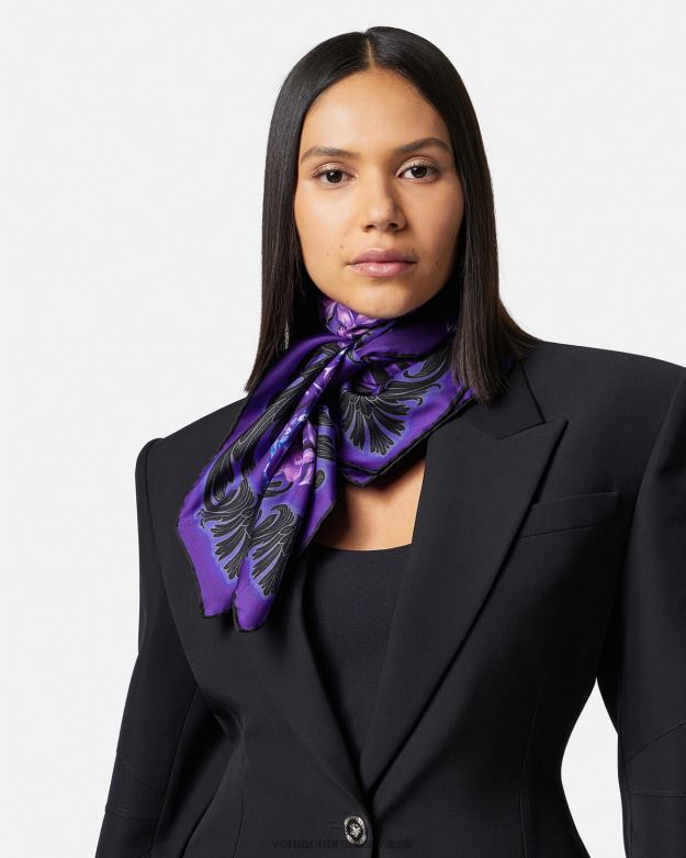 príslušenstvo X8X8P919 Versace orchidea barocco veľká hodvábna škvrna fialová a potlač ženy