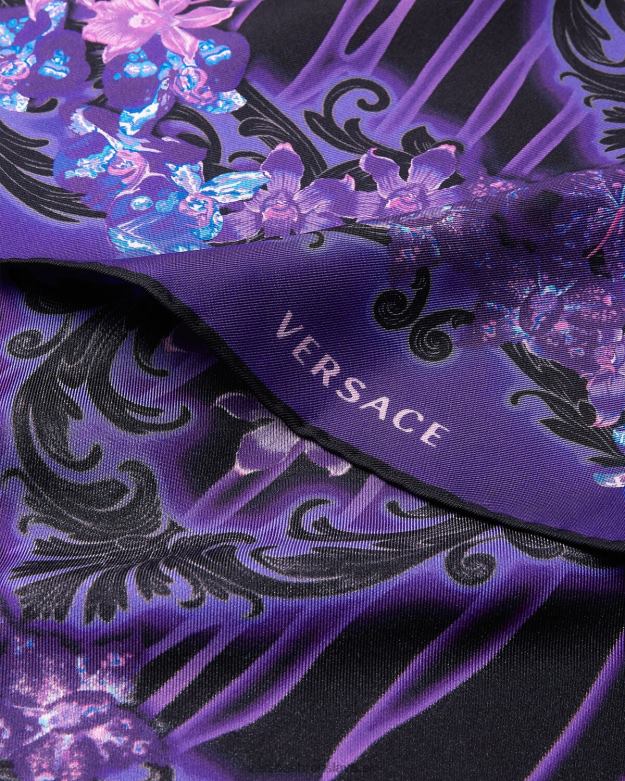príslušenstvo X8X8P921 Versace orchidea barocco hodvábny faulard fialová a potlač ženy