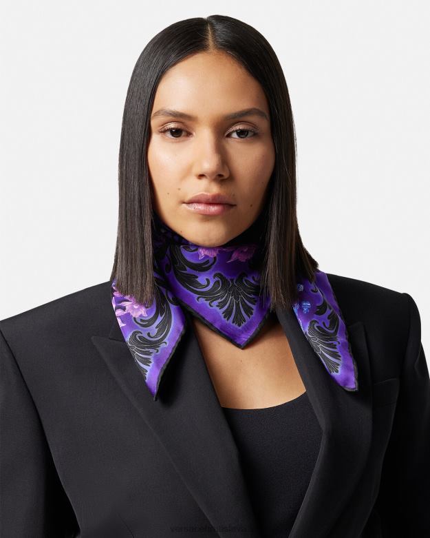 príslušenstvo X8X8P921 Versace orchidea barocco hodvábny faulard fialová a potlač ženy