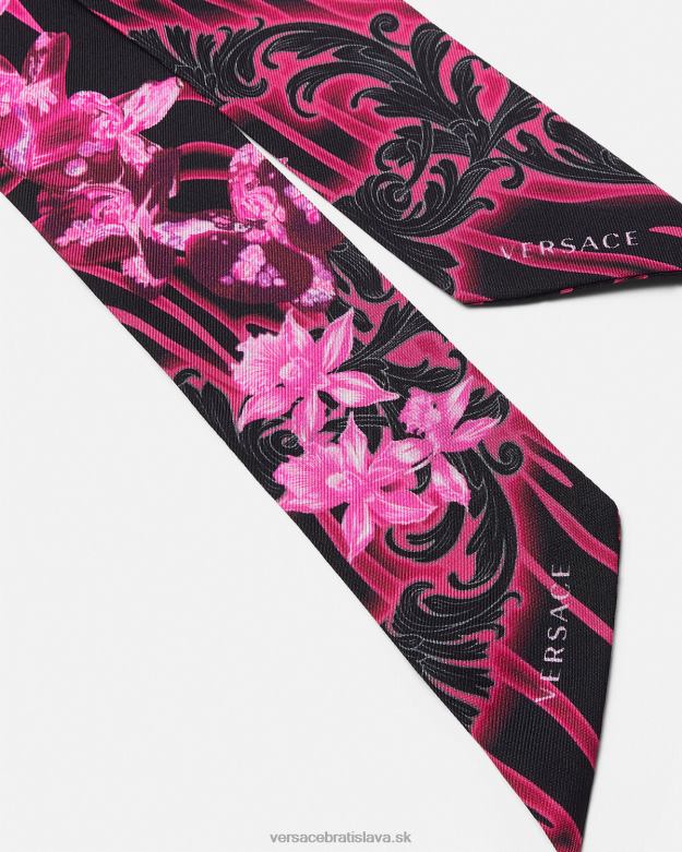 príslušenstvo X8X8P922 Versace hodvábna šatková kravata orchidea barocco fuchsiová a potlač ženy